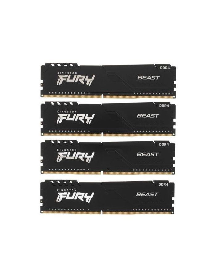 Память оперативная DDR4 Kingston Fury Beast 16GB 2666MHz (KF426C16BBK4/16) оперативная память kingston ddr4 16gb 4x4gb 3200 mhz pc 25600 fury beast black kf432c16bbk4 16