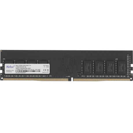 Память оперативная DDR4 Netac 8Gb PC25600, 3200Mhz (NTBSD4P32SP-08)