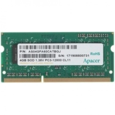 Память оперативная DDR3 Apacer 4GB PC12800 SODIMM (DV.04G2K.KAM)