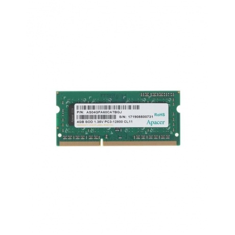 Память оперативная DDR3 Apacer 4GB PC12800 SODIMM (DV.04G2K.KAM) - фото 1
