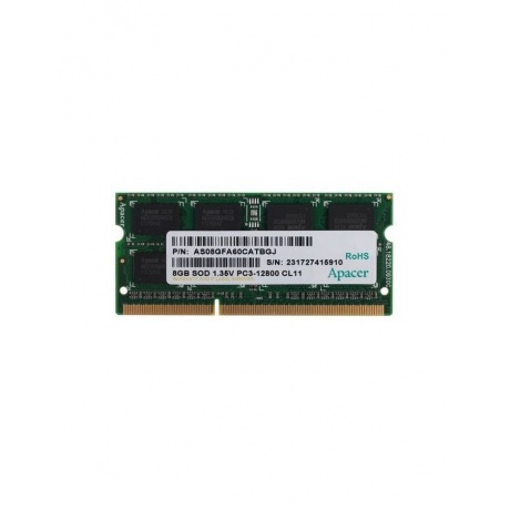Память оперативная DDR3 Apacer 8GB PC12800 SODIMM (DV.08G2K.KAM) - фото 1