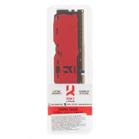 Память оперативная DDR4 GoodRam 16Gb PC25600 3200Mhz (IR-XR3200D464L16A/16G) - фото 3