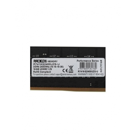 Память оперативная DDR4 AMD R7 Performance Series Black 16GB (R7416G2400U2S-U) - фото 3