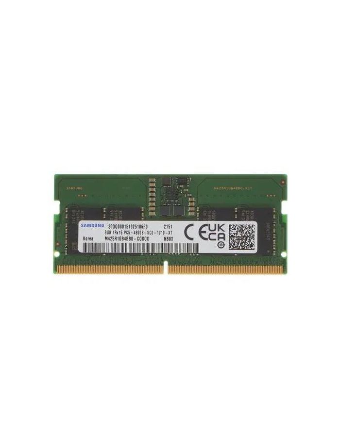 Память оперативная DDR5 Samsung 8Gb SO-DIMM DDR5 SEC (PC5-38400, 4800, CL40) 1.1V (M425R1GB4BB0-CQK) 8gb samsung ddr5 4800 dimm m323r1gb4bb0 cqk non ecc cl40 1 1v 1rx16 bulk