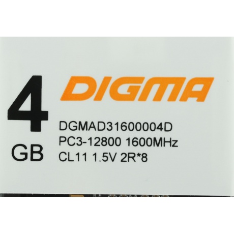 Память оперативная DDR3 Digma 4Gb 1600MHz (DGMAD31600004D) - фото 4