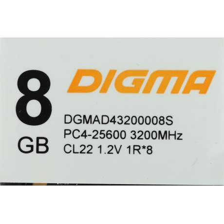Память оперативная DDR4 Digma 8Gb 3200MHz (DGMAD43200008S) - фото 4
