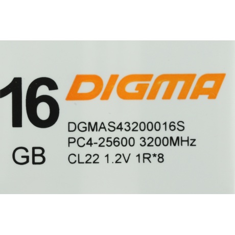 Память оперативная DDR4 Digma 16Gb 3200MHz (DGMAS43200016S) - фото 4