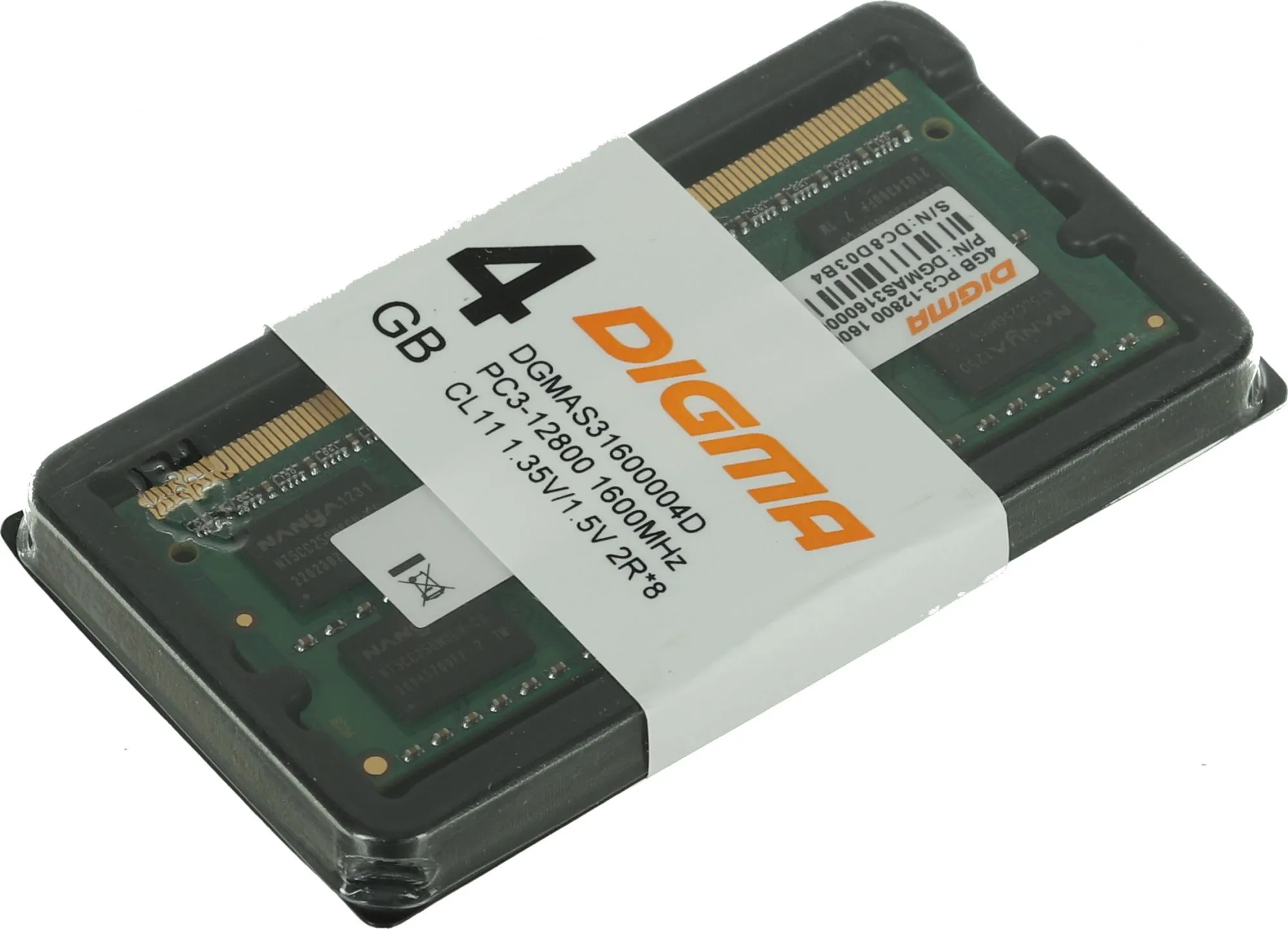 Память оперативная DDR3 Digma 4Gb 1600MHz (DGMAS31600004D) - фото 3