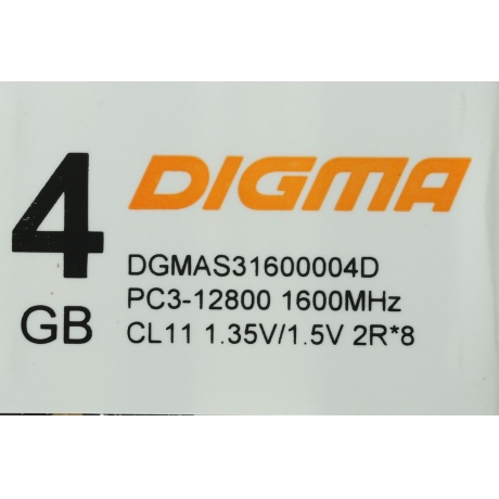 Память оперативная DDR3 Digma 4Gb 1600MHz (DGMAS31600004D) - фото 4