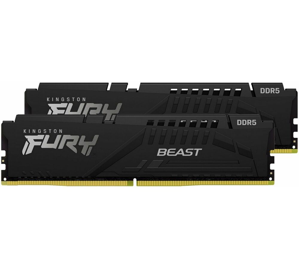 Память оперативная DDR5 Kingston Fury Beast Black CL40 16Gb PC41600, 5200Mhz (KF552C40BBK2-16) модуль памяти kingston fury beast black ddr5 dimm 5200mhz pc 41600 cl40 16gb kit 2x8gb kf552c40bbk2 16
