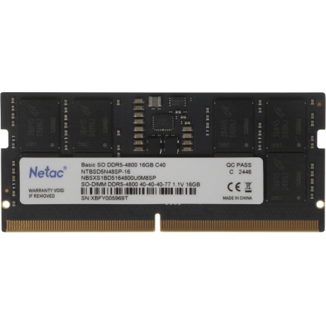

Память оперативная DDR5 Netac 16Gb 4800Mhz, SO-DIMM (NTBSD5N48SP-16)