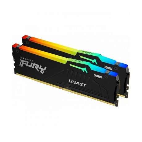 Память оперативная DDR5 Kingston FURY Beast Black RGB XMP CL40 64Gb PC41600, 5200Mhz, (KF552C40BBAK2-64) - фото 5
