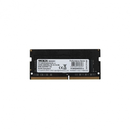 Память оперативная DDR4 AMD Radeon R7 Performance Series CL16 8Gb 2400MHz pc-19200 SO-DIMM (R748G2400S2S-U) - фото 1
