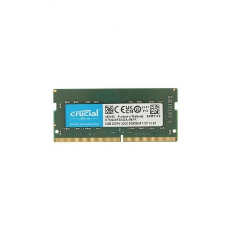 Память оперативная DDR4 Crucial 8Gb 3200MHz pc-25600 SO-DIMM (CT8G4SFS832A) - фото 1