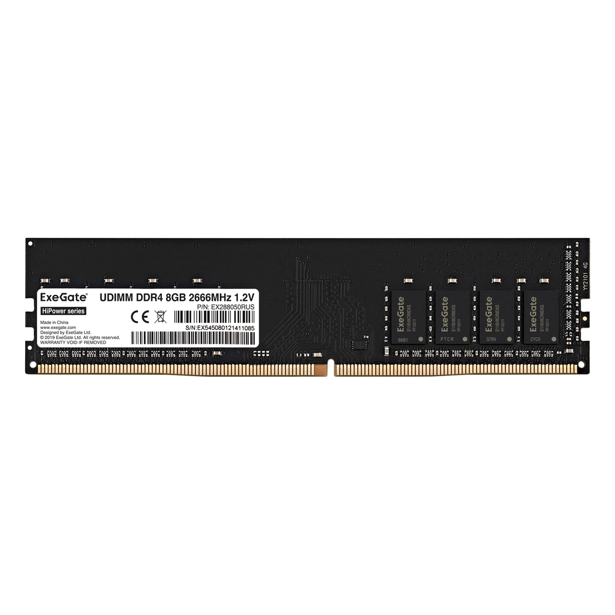 Память оперативная DDR4 ExeGate HiPower 8Gb 2666MHz pc-21300 (EX288050RUS)