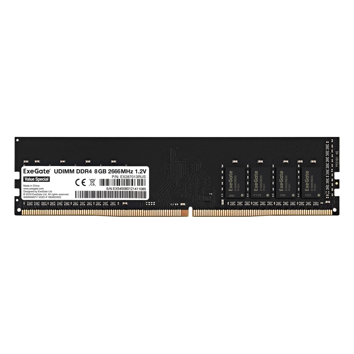 Память оперативная DDR4 ExeGate Value Special 8Gb 2666MHz pc-21300 (EX287013RUS) цена и фото