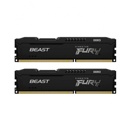 Память оперативная DDR3 Kingston Fury Beast 8Gb KIT 2x4Gb 1600MHz pc-12800 Black (KF316C10BBK2/8) - фото 1