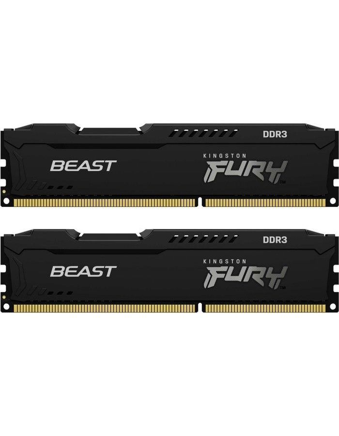 Память оперативная DDR3 Kingston Fury Beast 8Gb KIT 2x4Gb 1600MHz pc-12800 Black (KF316C10BBK2/8) оперативная память kingston ddr3 8gb kit 2x4gb 1600mhz pc 12800 fury beast black kf316c10bbk2 8