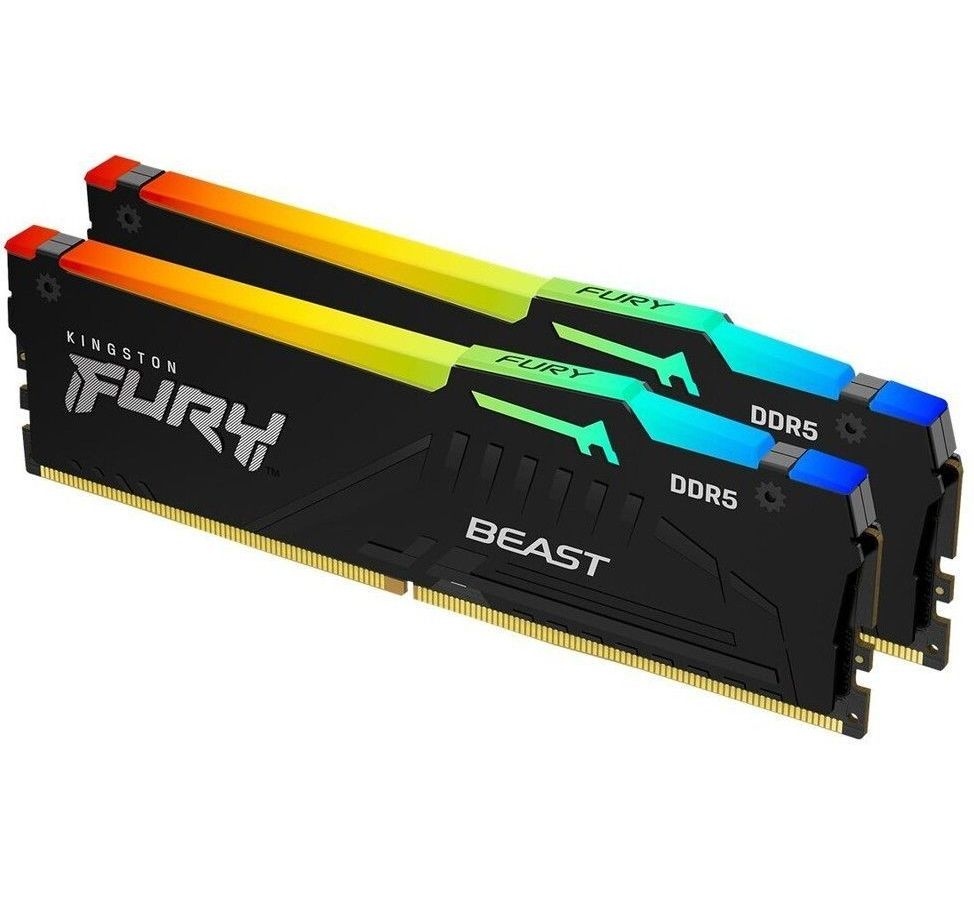 Оперативная память Kingston FURY Beast Black RGB EXPO CL36 (Kit of 2) DDR 5 DIMM 32Gb 6000Mhz (KF560C36BBEAK2-32)