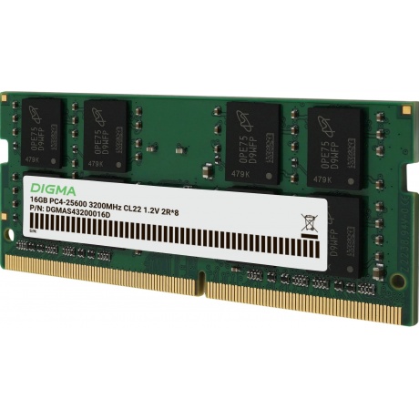 Оперативная память DDR4 Digma 16Gb 3200MHz SO-DIMM (DGMAS43200016D) - фото 5