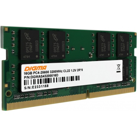 Оперативная память DDR4 Digma 16Gb 3200MHz SO-DIMM (DGMAS43200016D) - фото 3