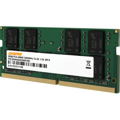 Оперативная память DDR4 Digma 16Gb 3200MHz SO-DIMM (DGMAS43200016D) - фото 4