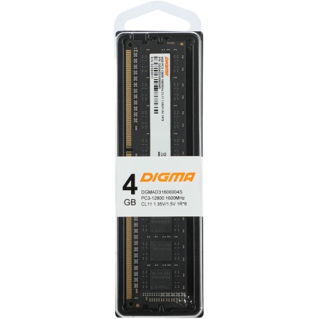 Оперативная память DDR3L Digma 4Gb 1600MHz DIMM (DGMAD31600004S) - фото 1