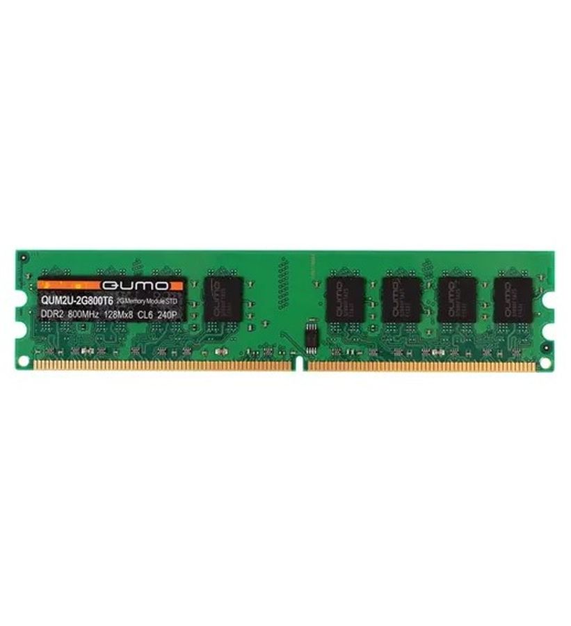 Оперативная память QUMO DDR2 DIMM 2GB 800MHz (QUM2U-2G800T6R) оперативная память для компьютера qumo qum4u 8g2400p16 dimm 8gb ddr4 2400 mhz qum4u 8g2400p16
