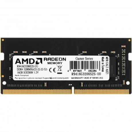 Память оперативная AMD 16GB DDR4 3200 SO DIMM R9 Gamers Series B...