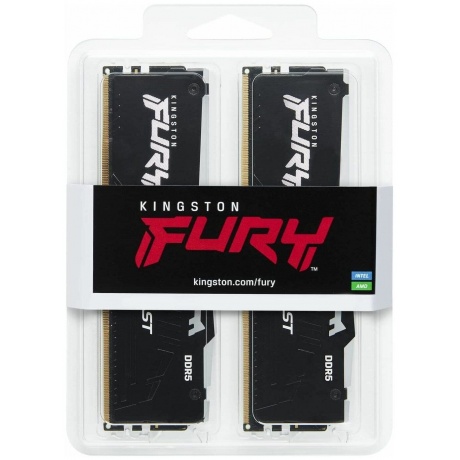 Память оперативная Kingston 16GB DDR5 5600 DIMM FURY Beast RGB XMP (KF556C40BBAK2-16) - фото 4