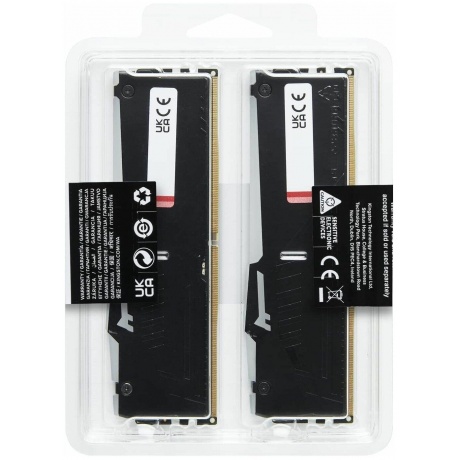 Память оперативная Kingston 16GB DDR5 5600 DIMM FURY Beast RGB XMP (KF556C40BBAK2-16) - фото 5