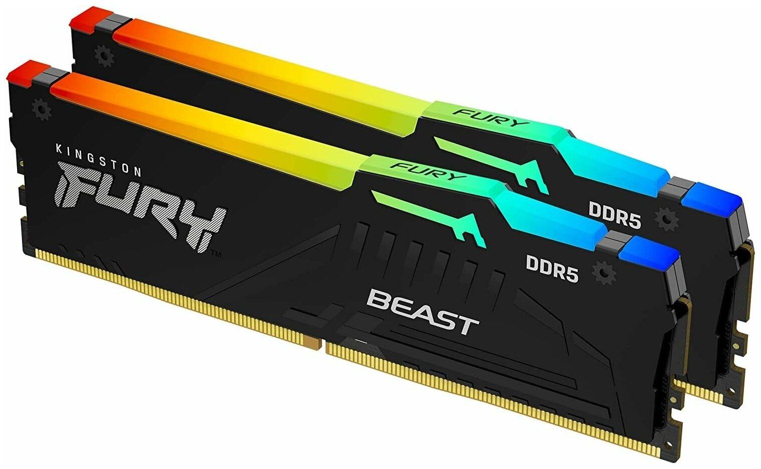 Память оперативная Kingston 16GB DDR5 5600 DIMM FURY Beast RGB XMP (KF556C40BBAK2-16) kingston fury beast 16gb 3600mhz