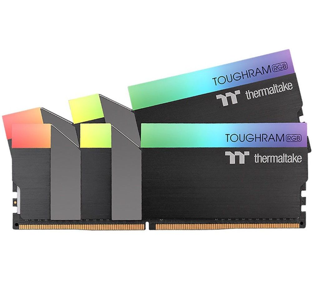 Память оперативная Thermaltake 16GB DDR4 4600 DIMM TOUGHRAM RGB Black (R009D408GX2-4600C19A) оперативная память для компьютера thermaltake toughram rgb dimm 64gb ddr4 3200 mhz r009r432gx2 3200c16a