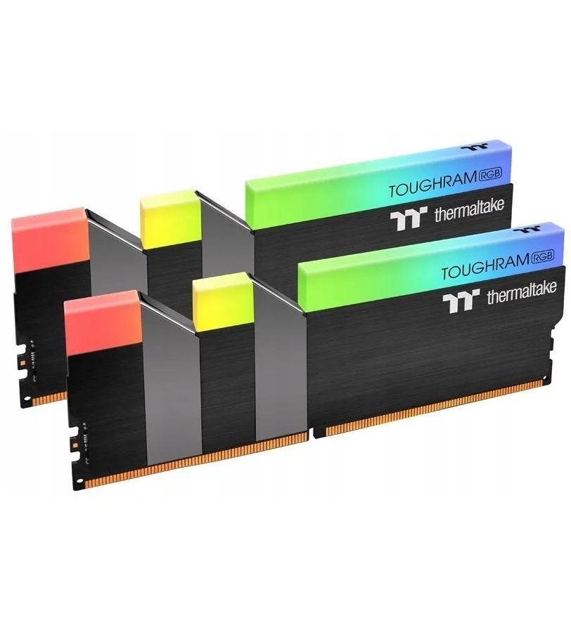 Память оперативная Thermaltake 64GB(2x32GB) DDR4 3200 TOUGHRAM RGB CL16 BLACK (R009R432GX2-3200C16A) оперативная память для компьютера thermaltake toughram rgb dimm 64gb ddr4 3200 mhz r009r432gx2 3200c16a