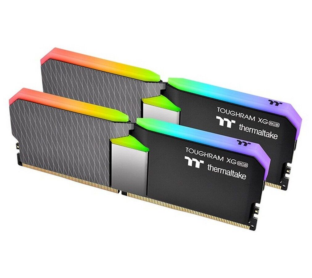 Память оперативная Thermaltake 16GB DDR4 4000 DIMM TOUGHRAM XG RGB Black (R016D408GX2-4000C19A) оперативная память для компьютера thermaltake toughram rgb dimm 64gb ddr4 3200 mhz r009r432gx2 3200c16a