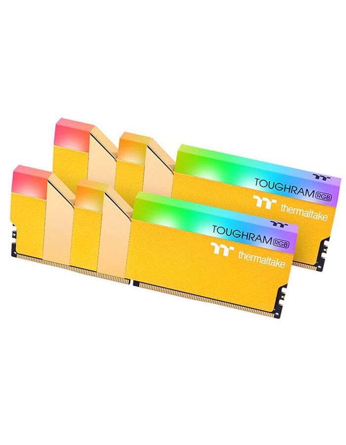 Память оперативная Thermaltake 16GB DDR4 3600 DIMM TOUGHRAM RGB Metallic Gold (RG26D408GX2-3600C18A) оперативная память для компьютера thermaltake r017d408gx2 3600c18a dimm 16gb ddr4 3600mhz