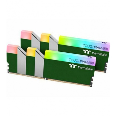 Память оперативная Thermaltake 16GB DDR4 3600 DIMM TOUGHRAM RGB Racing Green (RG28D408GX2-3600C18A) - фото 1
