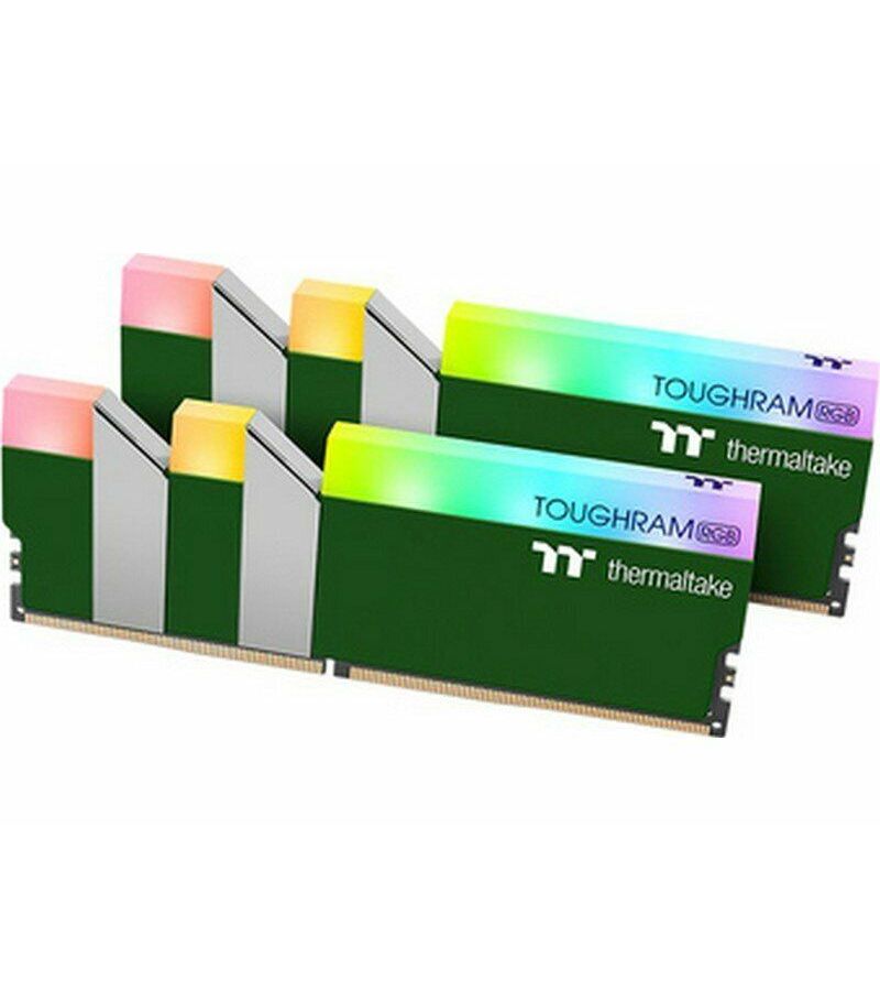 Память оперативная Thermaltake 16GB DDR4 3600 DIMM TOUGHRAM RGB Racing Green (RG28D408GX2-3600C18A) оперативная память для компьютера thermaltake toughram rgb dimm 64gb ddr4 3200 mhz r009r432gx2 3200c16a