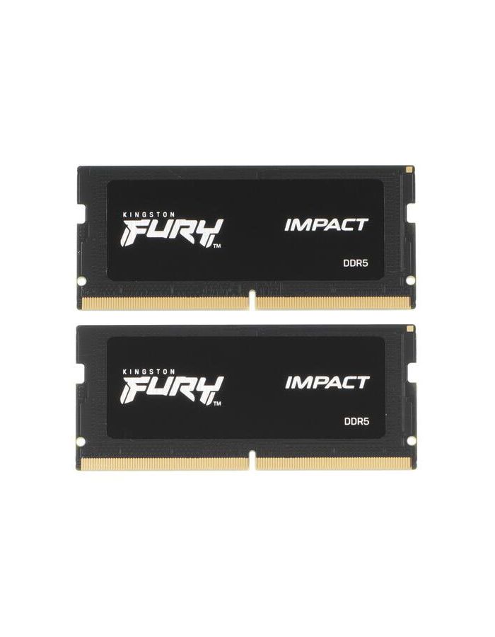 Оперативная память Kingston FURY Impact, CL40 (Kit of 2) SO-DIMM DDR 5 DIMM 32Gb PC44800, 5600Mhz (KF556S40IBK2-32) kingston 64gb 2666mhz ddr4 cl16 sodimm kit of 2 fury impact