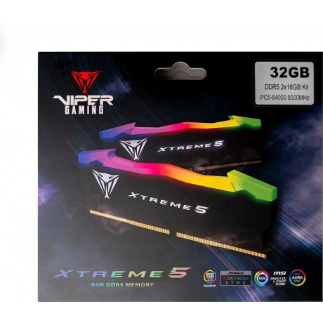 Оперативная память Patriot Viper XTREME RGB DDR 5 DIMM 32Gb (16Gbx2) 8000Mhz (PVXR532G80C38K) - фото 10