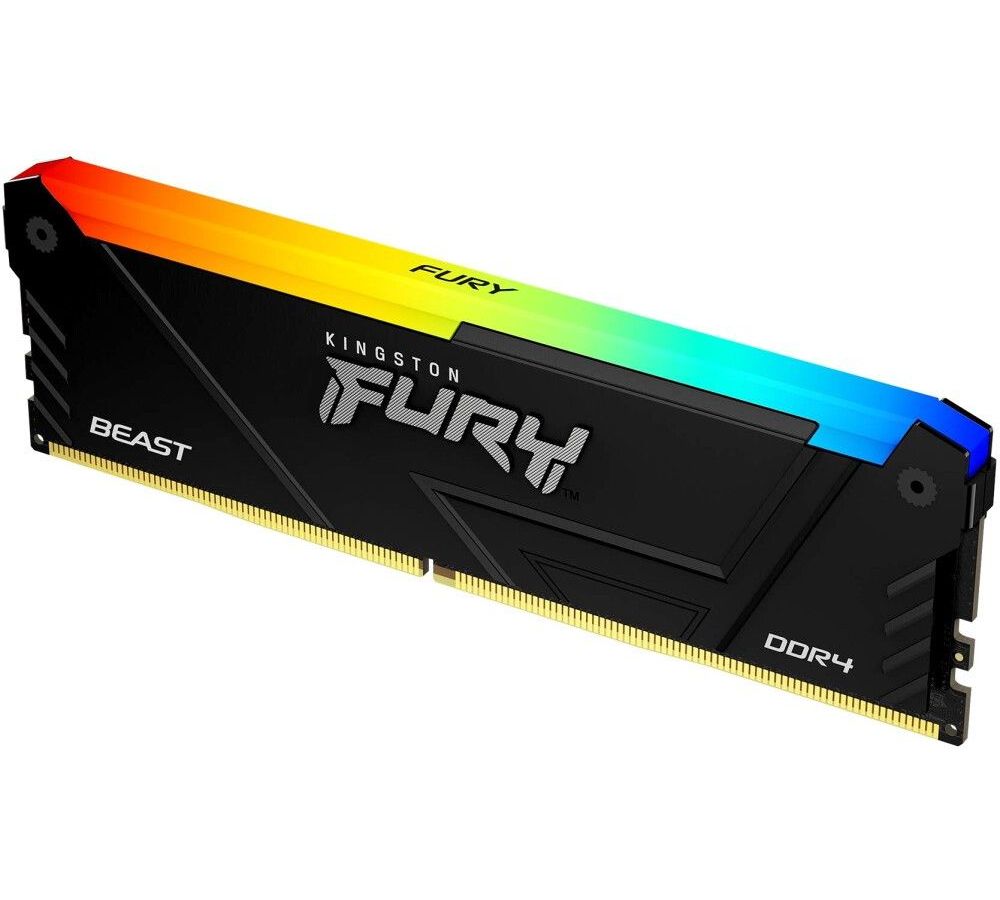 Оперативная память Kingston FURY Beast Black DDR4 DIMM RGB 16Gb, 3200Mhz (KF432C16BB12A/16) память ddr4 16gb 2x8gb kit 3200mhz kingston fury beast rgb kf432c16bb2ak2 16