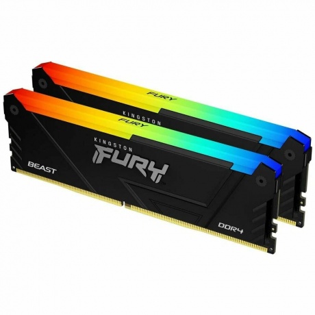 Оперативная память Kingston FURY Beast Black RGb XMP DDR4 DIMM 16Gb (kit of 2x8Gb), 3200Mhz (KF432C16BB2AK2/16) - фото 2