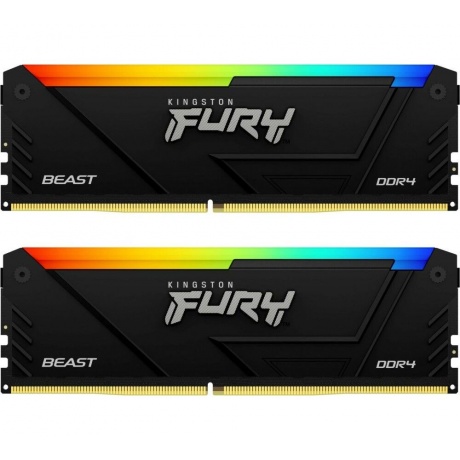 Оперативная память Kingston FURY Beast Black RGB DDR4 DIMM 64Gb (kit 2x32Gb), 3200Mhz (KF432C16BB2AK2/64) - фото 1