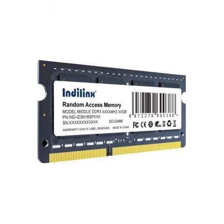 Оперативная память Indilinx DDR3 SO-DIMM 8Gb 1600MHz (IND-ID3N16SP08X) - фото 1