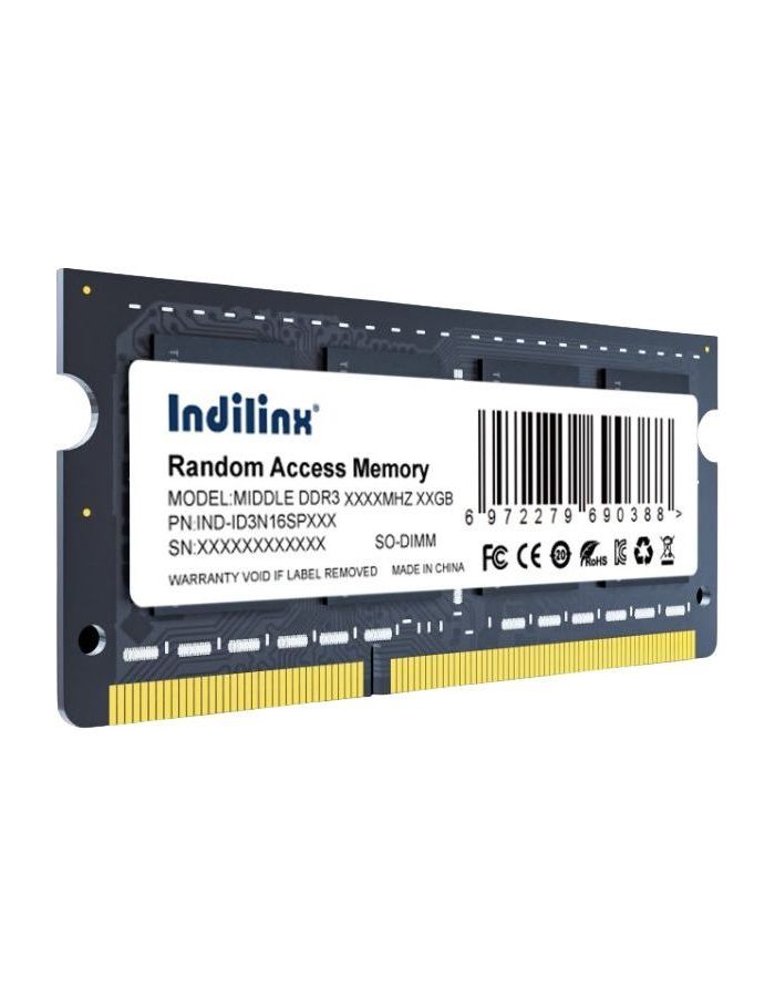 Оперативная память Indilinx DDR3 SO-DIMM 8Gb 1600MHz (IND-ID3N16SP08X)