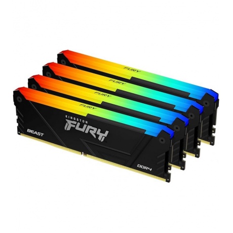 Оперативная память Kingston FURY Beast Black RGB DDR4 DIMM 64Gb (4х16Gb) 3200MHz (KF432C16BB12AK4/64) - фото 1