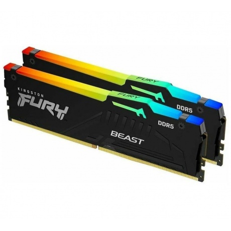Оперативная память Kingston Fury Beast Black RGB Expo DDR5 DIMM 5600Mhz CL36 - 16Gb Kit (2x8Gb) KF556C36BBEAK2-16 - фото 1