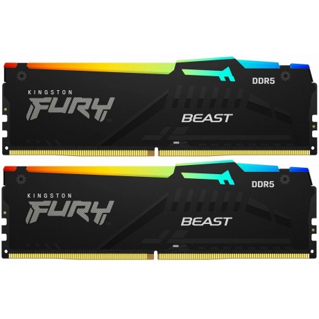 Оперативная память Kingston Fury Beast Black RGB Expo DDR5 DIMM 5600Mhz CL36 - 16Gb Kit (2x8Gb) KF556C36BBEAK2-16 - фото 2