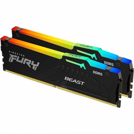 Оперативная память Kingston Fury Beast Black EXPO RGB DDR5 DIMM 5600MHz CL36 - 64Gb (2х32Gb) KF556C36BBEAK2-64 - фото 1