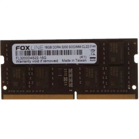 

Память оперативная Foxline SODIMM 16GB 3200 DDR4 CL22 (2Gb*8) FL3200D4S22S-16G